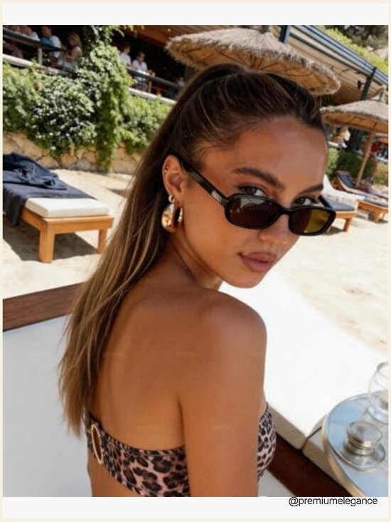 Retro Rectangular Sunglasses for Women 90s Small Narrow Cute Sun Glasses Slim